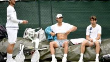 Feliciano López, Rafa Nadal y David Ferrer.