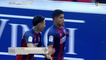 Así fueron la asistencia y el gol del 'Cucho' ante el Numancia