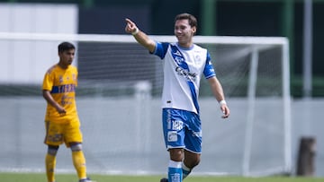 Emilio Tame celebrates his goal of Puebla during the game Puebla vs Tigres UANL, corresponding Round 15 the Forces basics U18, Torneo Apertura 2022 of the Liga BBVA MX at Centro de Formacion BUAP, on September 16, 2022.

<br><br>

Emilio Tame celebra su gol de Puebla durante el partido Puebla vs Tigres UANL, correspondiente a la Jornada 15 de las Fuerzas Basicas Sub-18 Torneo Apertura 2022 de la Liga BBVA MX en Centro de Formacion BUAP, el 16 de Septiembre de 2022.