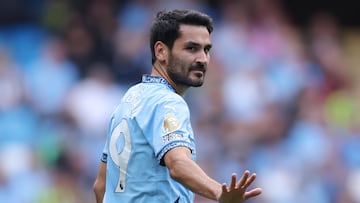 Gündogan en su primer partido con el Manchester City.