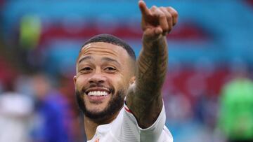 Memphis Depay, en Budapest en el previo del Países Bajos-República Checa.