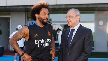 09/07/21 VISITA DE FLORENTINO PEREZ PRESIDENTE DEL REAL AMDRID EN LA CIUDAD DEPORTIVA VALDEBEBAS MARCELO