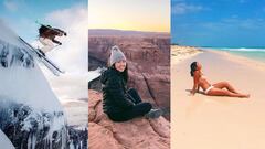La bloguera e Instagramer Nikki Donnelly esquiando, en lo alto de una monta&ntilde;a y en la playa. 