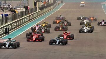 Salida del GP de Abu Dabi 2018.