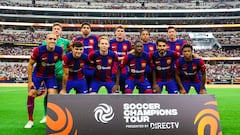 Jul 29, 2023; Arlington, Texas, USA;  FC Barcelona players pose for a team photo before the match against Real Madrid at AT&T Stadium. Mandatory Credit: Kevin Jairaj-USA TODAY Sports