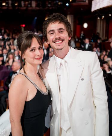 Pauline Chalamet y Timothée Chalamet durante la 98.ª edición de los premios Oscar 2026 celebrados en el Dolby Theatre.