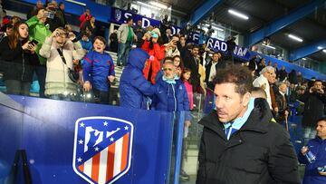 Simeone, en el partido del Centenario ante la Ponferradina.