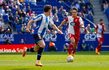 Denis Suárez, el pasado abril en el RCDE Stadium contra el Espanyol.