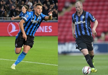 Dos jugadores han vestido las camisetas de Club Brujas y FC Barcelona: el islandés Eiður Guðjohnsen, que jugó en el Brujas en la recta final de su carrera (2013) tras haber sido parte del Barça campeón de Champions en 2009; y el catalán Ferran Jutglà, que pasó del filial azulgrana al Brujas en 2022 antes de fichar por el Celta en verano de 2025.