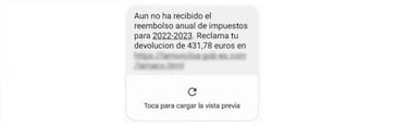 Cuidado con la nueva estafa SMS: nadie te va a devolver 431,38 euros en impuestos