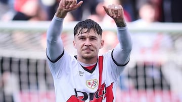 Ratiu, en un partido con el Rayo.