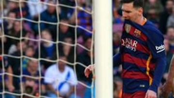 Messi, después de fallar el penalti.
