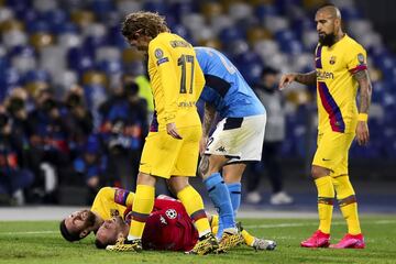 Leo Messi y David Ospina.