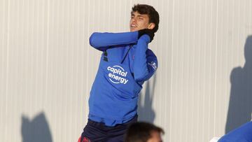 João Félix, en el entrenamiento del Atlético