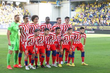 El once inicial del Atlético de Madrid. 