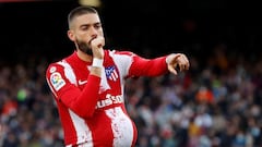 Yannick Carrasco celebra un gol con el Atl&eacute;tico de Madrid