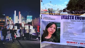 Familiares de la estudiante del CCH Naucalpan, Kimberly Moya, llevan más de 12 horas de bloqueo en el Periférico Norte, exigen su aparición con vida.
