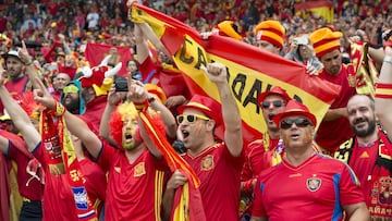 Aficionados españoles en la pasada Eurocopa de Francia.