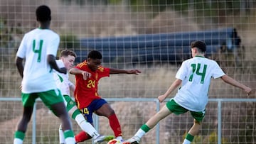 Edeson Ogunlana Aresín, en su debut con España Sub-15.