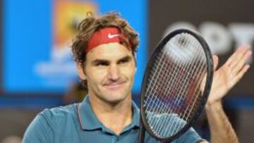 Roger Federer celebra el triunfo ante Murray.