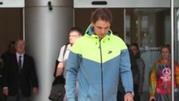 Rafa Nadal a la salida de la Clinica Teknon despues de su intervencion de apendicitis