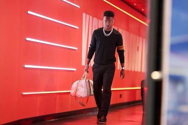 Vinicius Júnior llegando al Emirates Stadium.