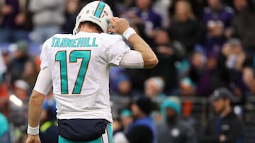 BALTIMORE, MD - DECEMBER 4: Quarterback Ryan Tannehill #17 of the Miami Dolphins looks on against the Baltimore Ravens in the fourth quarter at M&amp;T Bank Stadium on December 4, 2016 in Baltimore, Maryland.   Patrick Smith/Getty Images/AFP
 == FOR NEWSPAPERS, INTERNET, TELCOS &amp; TELEVISION USE ONLY ==