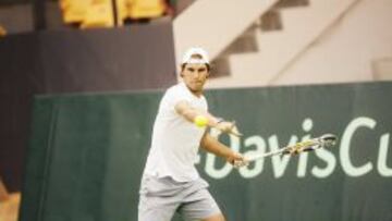 Nadal entrena en Dinamarca.