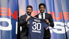 Messi, junto a Nasser Al-Khelaifi.