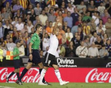 3-0. Feghouli celebra el tercer tanto.