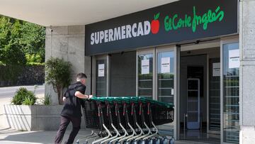 EL ESCORIAL MADRID, SPAIN - JULY 01: Access to the first El Corte Ingles supermarket at street level, on July 1, 2024, in El Escorial, Madrid, Spain. On June 28, El Corte Ingles opened in El Escorial its first large supermarket at street level in the Community of Madrid. The new commercial space is distributed over two floors and has a supermarket on the first floor, which occupies a space of 2,600 square meters. This large-format supermarket joins the others that the company has launched, such as the one in Sotogrande (Cadiz) or the one in Francesc Macia (Barcelona). (Photo By Marta Fernandez Jara/Europa Press via Getty Images)