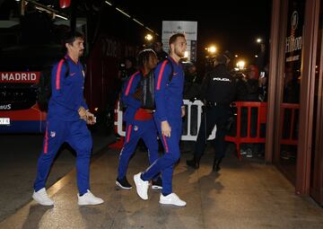 Atlético de Madrid: Recibimiento a su llegada al hotel