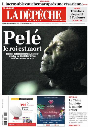 Tributes to Pelé on the front pages of the world