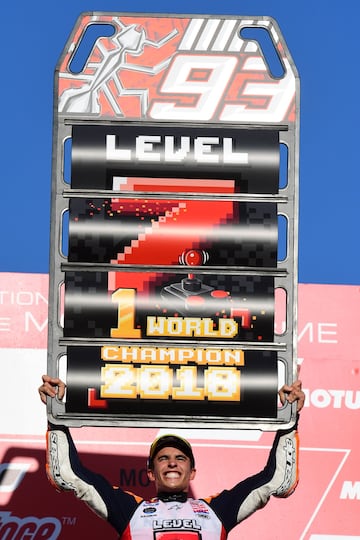 Márquez con el cartelón de 'Level 7'. 