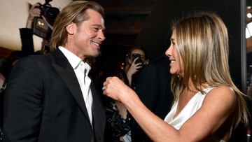 Brad Pitt y Jennifer Aniston en la 26&deg; entrega de los Screen Actors&nbsp;Guild Awards en The Shrine Auditorium, Los Angeles. Enero 19, 2020.