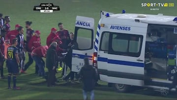 Brutal choque en Portugal:
Hamzaoui salió en ambulancia