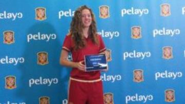 Celia Jiménez, durante la grabación de un anuncio