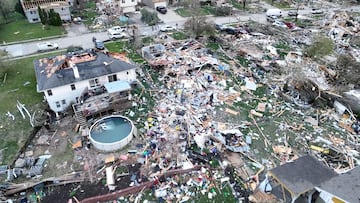 A bitter storm triggered several tornadoes that hurtled through four of the heartland states, killing two people including a baby in Oklahoma.