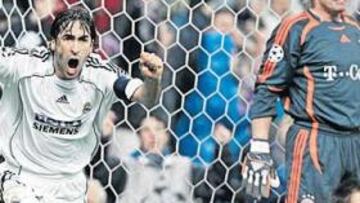 <b>RAÚL ROMPIÓ EL GAFE</b> Raúl marcó dos goles, con los que ya suma ocho esta temporada y 56 en Champions. Es la primera vez en la historia que el Madrid le mete tres goles al Bayern, lo que le permite cortar su mala racha en el Bernabéu: en los últimos cinco partidos como local, los blancos sólo habían conseguido dos goles, ante Betis y Zaragoza.