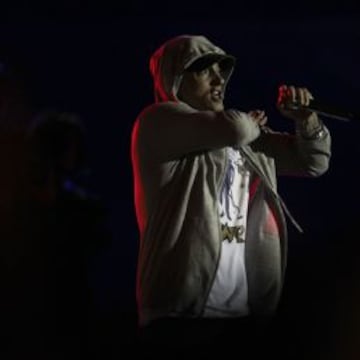 El rapero Eminem se presenta en concierto hoy, sábado 12 de marzo de 2016, durante el Festival Lollapalooza, en el autódromo Interlagos de Sao Paulo (Brasil).