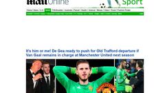 Daily Mail cuenta que De Gea le ha dado a elegir al Manchester United entre él o Van Gaal.
