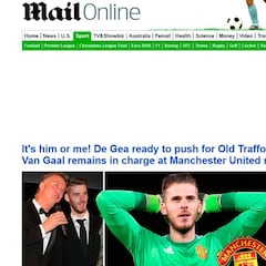 Mail: De Gea pide al United que elija entre él o Van Gaal