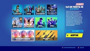 Evento de Diplo en Fortnite en directo, concierto Higher Ground en vivo