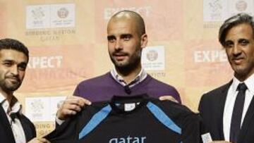 <b>CONTACTOS. </b>Guardiola, promocionando Qatar 2022.