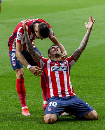 1-0. Ángel Correa celebró el primer gol.
