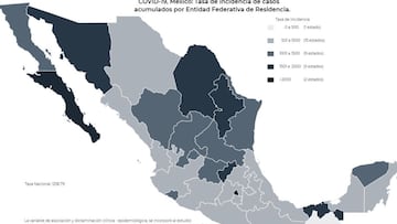 Mapa, muertes y casos de coronavirus en México por estados hoy 14 de enero