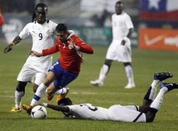 Ghana, 2012: Fue un partido extraño por la lluvia caída en Philadelphia. Chilenos y africanos igualaron 1-1. 