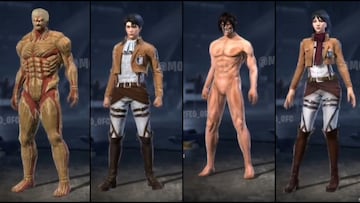 Free Fire x Shingeki no Kyojin: filtrados los nuevos skins del evento