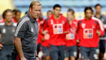 Koeman cuando entranaba al Benfica.