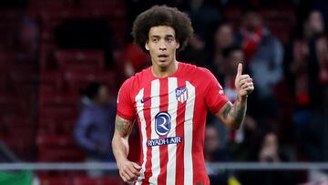 Soccer Football - LaLiga - Atletico Madrid v Villarreal - Metropolitano, Madrid, Spain - November 12, 2023 Atletico Madrid's Axel Witsel celebrates scoring their first goal REUTERS/Isabel Infantes